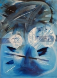 "Into the deep blue" oliemaleri af Ole Valdemar Nielsen - størrelse 90x120